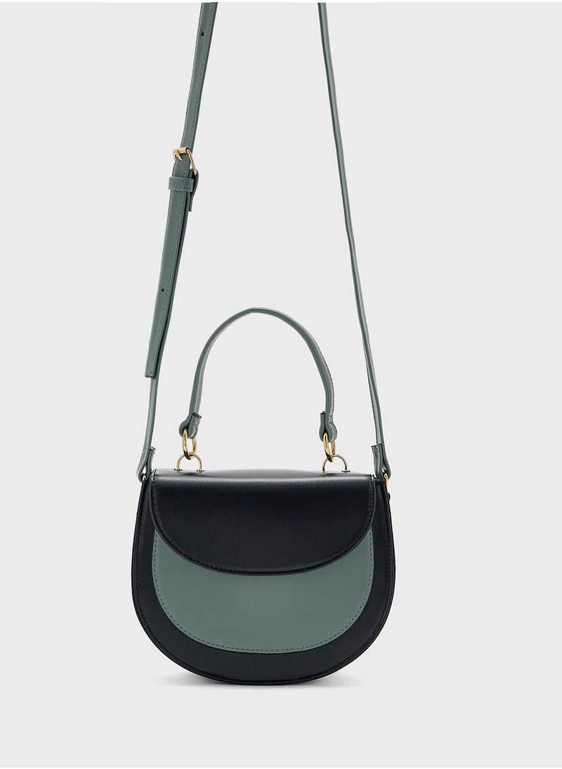 Color Block Satchel Bag