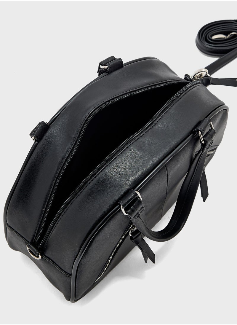 Zip Detail Bowler Satchel Bag