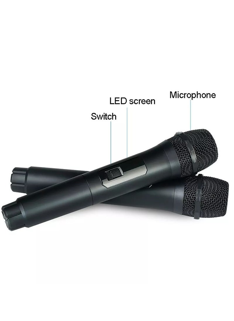 Wireless Handheld Microphone – 4-Channel VHF Metal Dynamic Mic with 200ft Range, 8-12 Hour Battery Life, Built-in Noise Reduction – Ideal for Home Karaoke, TV Singing, Outdoor Audio, Parties, Weddings, Meetings, Church, and Events