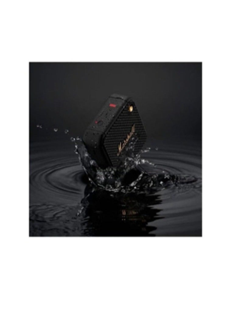 Willen Bluetooth Speaker, Wireless, 15+ Hours Playtime, Water-Resistent, Quick Charge, Stackable - Brass And Black