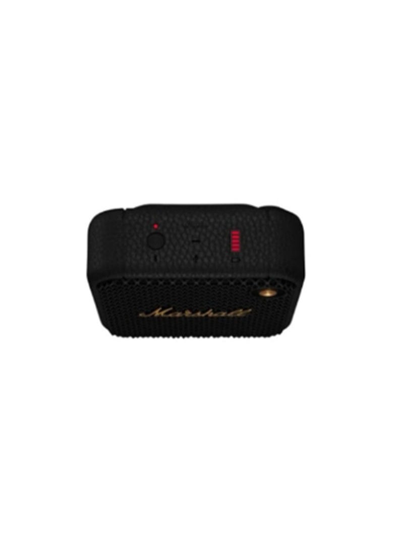 Willen Bluetooth Speaker, Wireless, 15+ Hours Playtime, Water-Resistent, Quick Charge, Stackable - Brass And Black