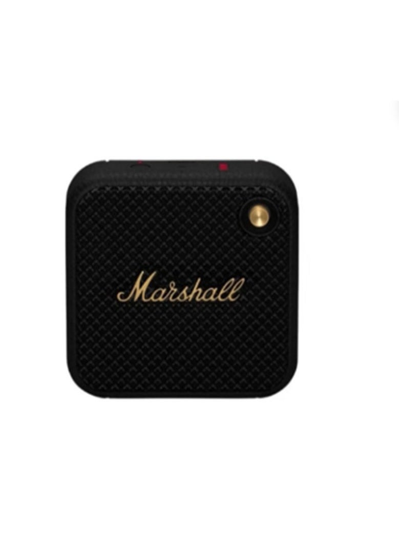 Willen Bluetooth Speaker, Wireless, 15+ Hours Playtime, Water-Resistent, Quick Charge, Stackable - Brass And Black