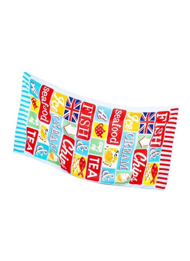 Microfiber Beach Towel Yellow/Red 70x140cm