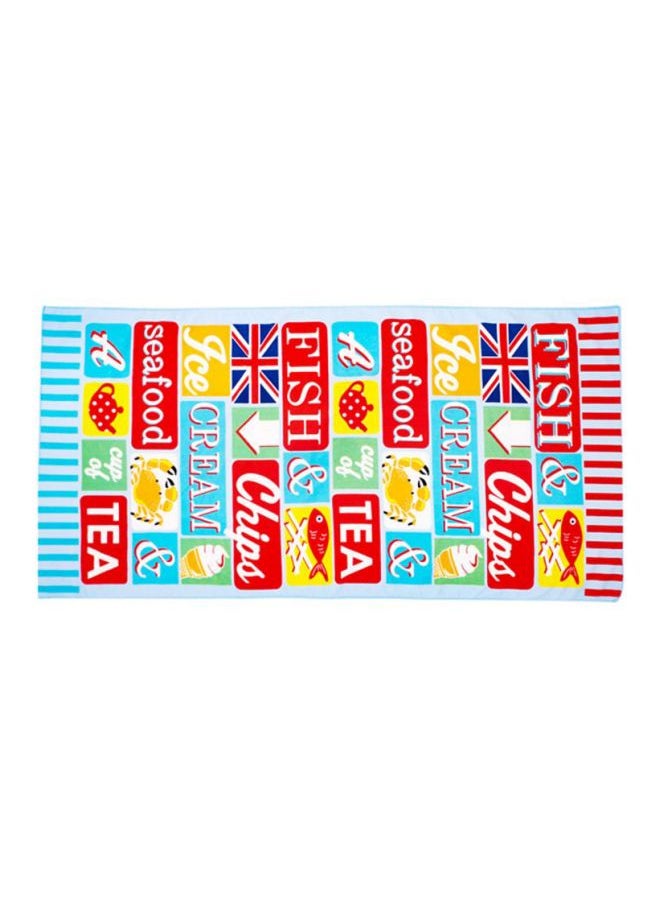 Microfiber Beach Towel Yellow/Red 70x140cm