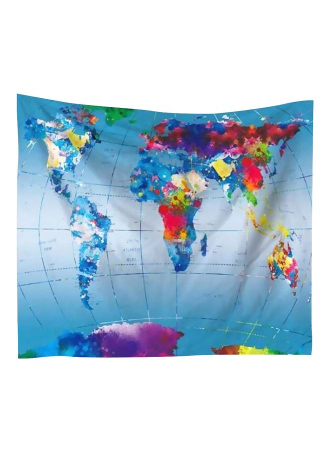 World Map Printed Beach Towels Blue/Red/Purple