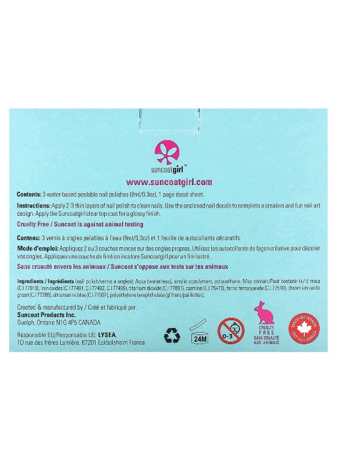 SuncoatGirl, Water-Based Nail Polish, Mermaid Princess, 4 Piece Kit