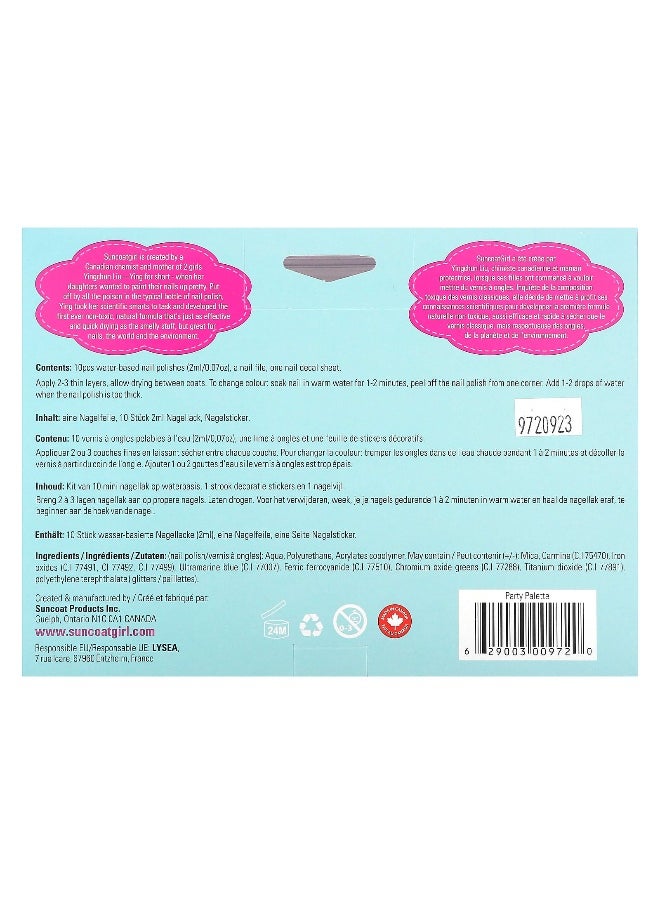 SuncoatGirl, Water-Based Nail Polish Kit, Party Palette, 12 Piece Kit