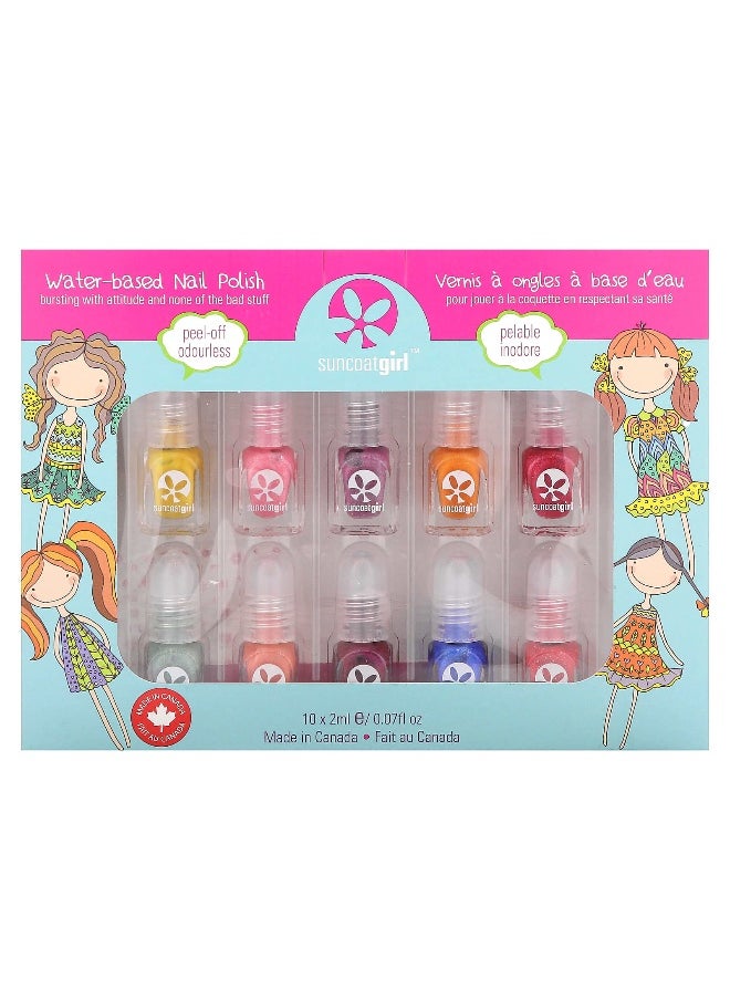 SuncoatGirl, Water-Based Nail Polish Kit, Party Palette, 12 Piece Kit