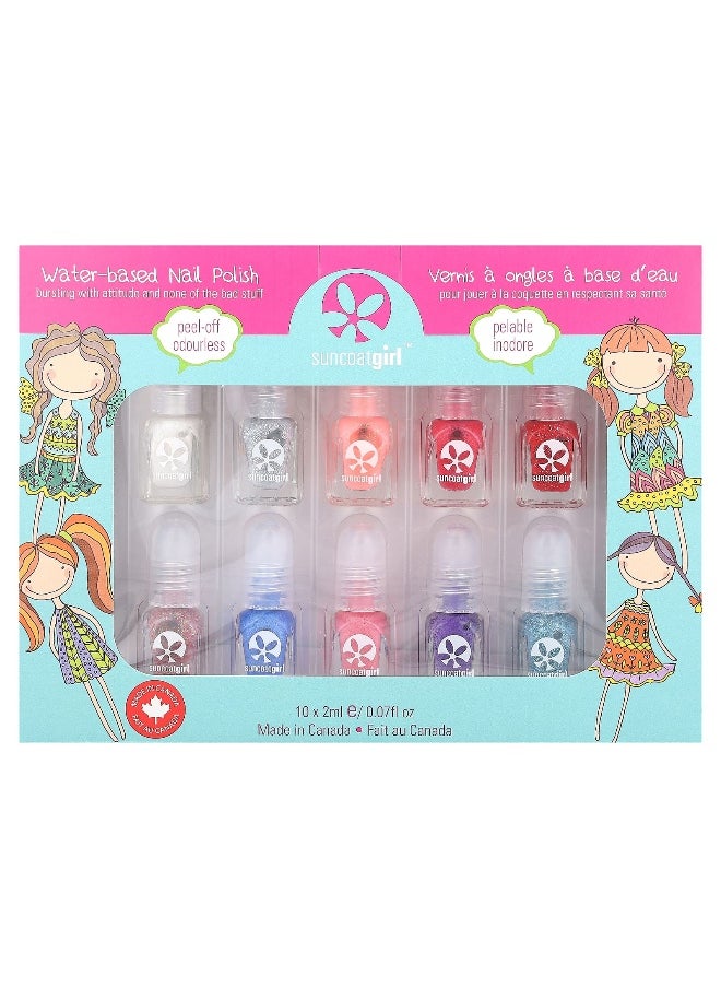 SuncoatGirl, Water-Based Nail Polish Kit, Flare & Fancy, 12 Pieces