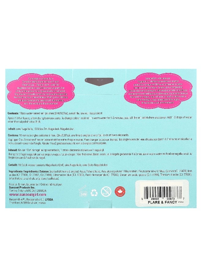 SuncoatGirl, Water-Based Nail Polish Kit, Flare & Fancy, 12 Pieces