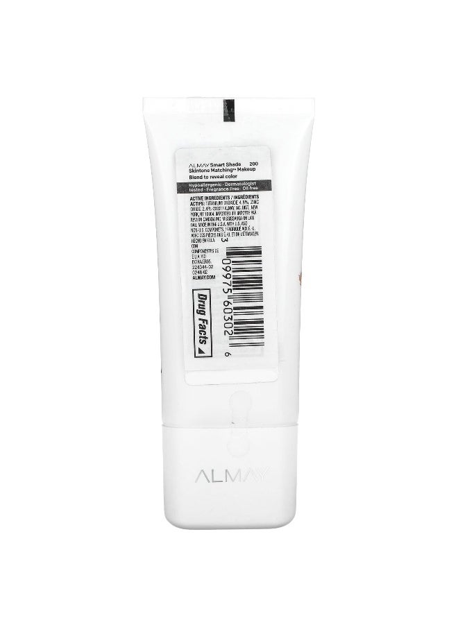 Almay, Smart Shade, Skintone Matching Makeup, SPF 15, 200 Light Medium Mine, 1 fl oz (30 ml)