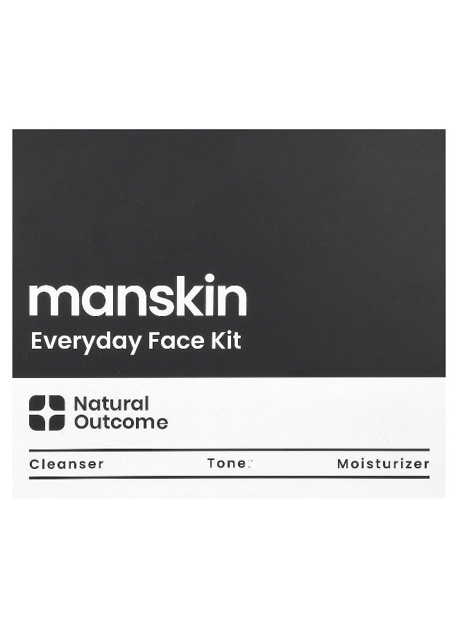 Natural Outcome, Man Skin, Everyday Face Kit, 3 Piece Kit