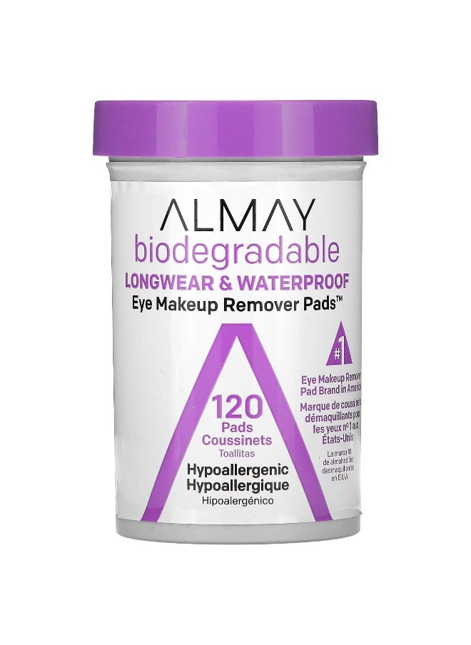 Almay, Eye Makeup Remover Pads, Longwear & Waterproof, 120 Pads