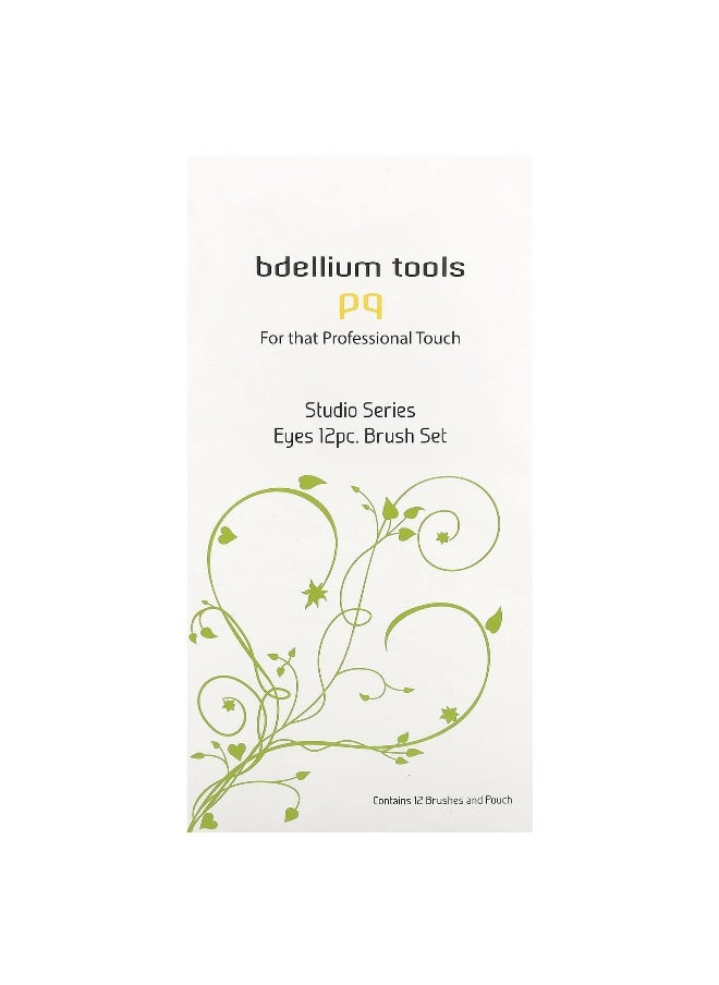 Bdellium Tools, Studio Series, Eyes Brush Set and Pouch, 12 Pc Set