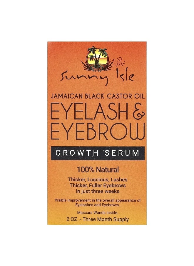 Sunny Isle, Jamaican Black Castor Oil, Eyelash & Eyebrow Growth Serum, 2 oz