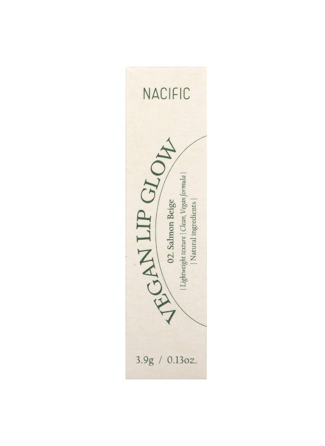 Nacific, Vegan Lip Glow, 02 Salmon Beige, 0.13 oz (3.9 g)