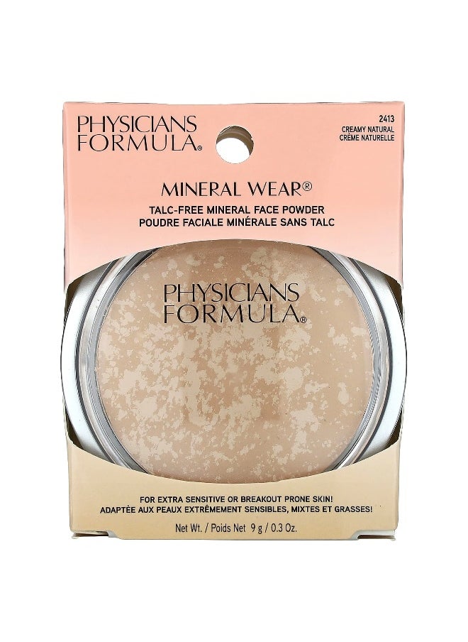 Physicians Formula, Mineral Wear, Talc-Free Mineral Face Powder, 2413 Creamy Natural, 0.3 oz (9 g)