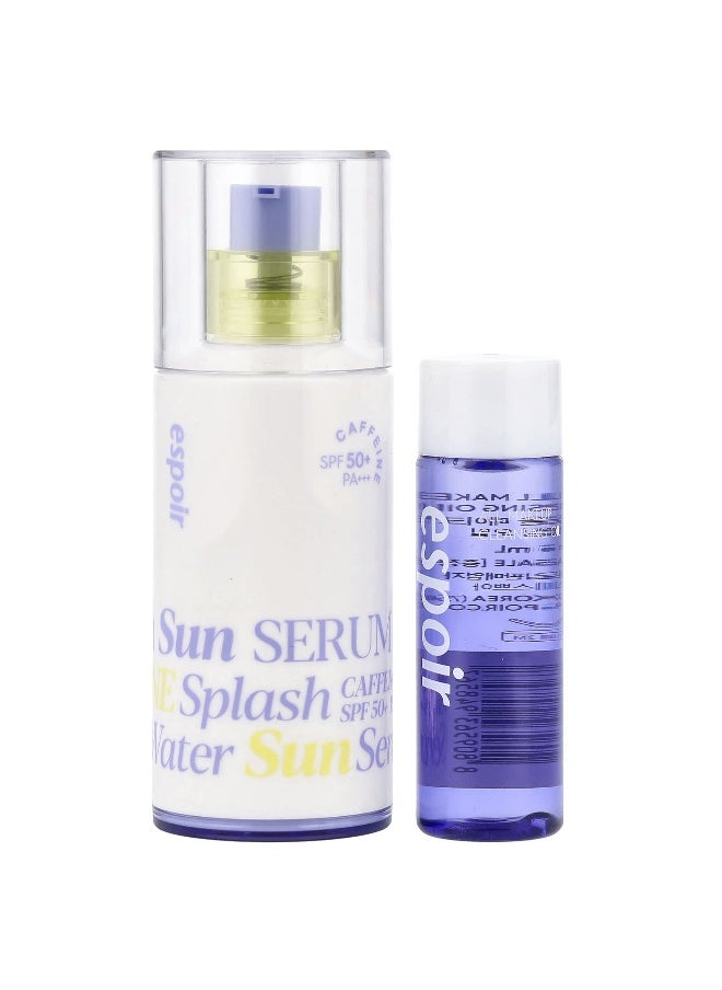 Espoir, Water Splash Sun Serum, SPF 50+ PA+++ & All Makeup Cleansing Oil, 2 Piece Set