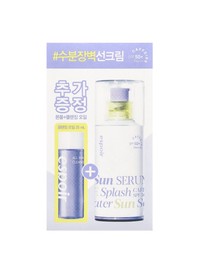 Espoir, Water Splash Sun Serum, SPF 50+ PA+++ & All Makeup Cleansing Oil, 2 Piece Set