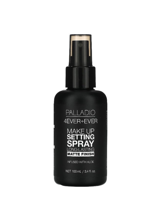 Palladio, 4Ever + Ever, Makeup Setting Spray, Long-Lasting Matte Finish, 3.4 fl oz (100 ml)