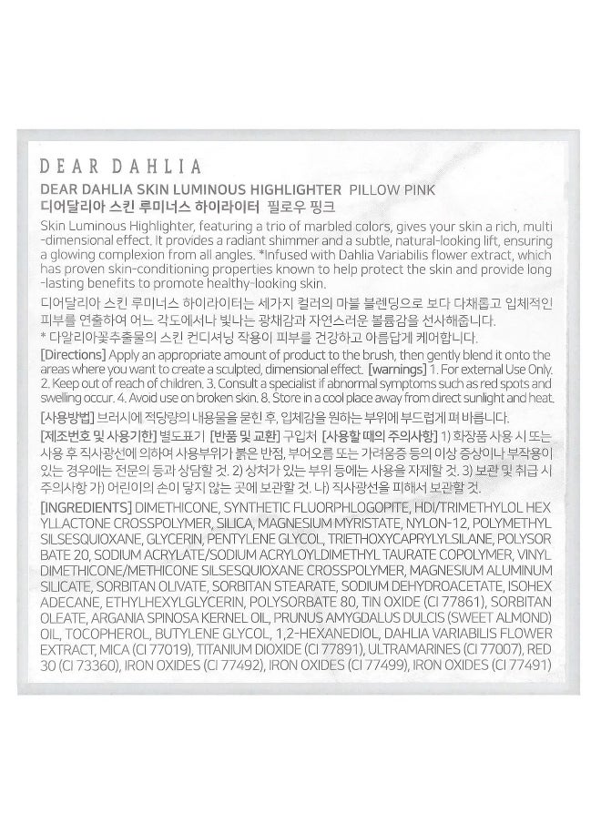 Dear Dahlia, Skin Luminous Highlighter, Pillow Pink, 0.24 oz (7 g)