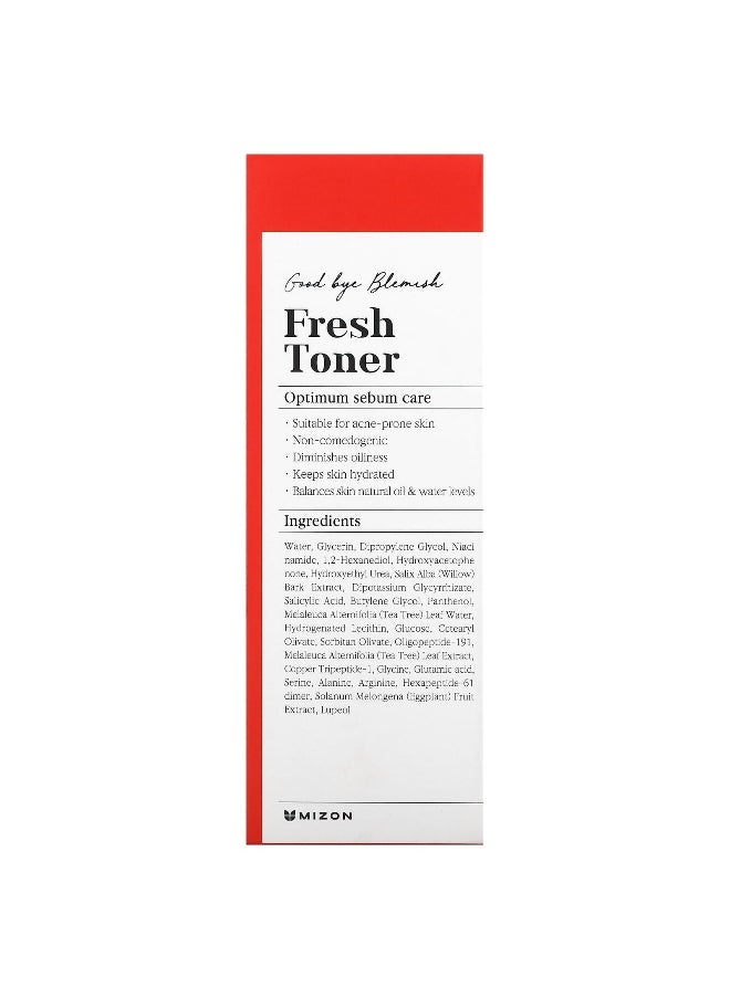 Mizon, Good Bye Blemish, Fresh Toner, 4.05 fl oz (120 ml)