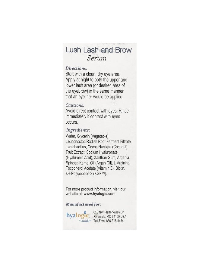 Hyalogic, Lush Lash and Brow Serum, 0.17 fl oz (5 ml)