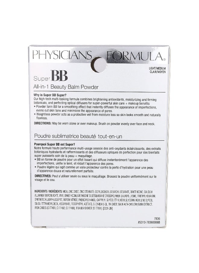 Physicians Formula, Super BB, All-in-1 Beauty Balm Powder, 7836 Light/Medium, 0.29 oz (8.3 g)