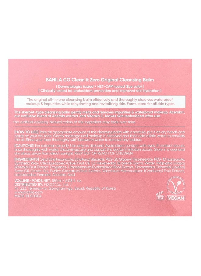 Banila Co, Clean It Zero, Original Cleansing Balm, 6.08 fl oz (180 ml)