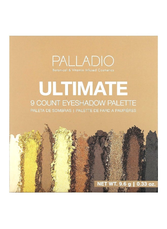 Palladio, Ultimate 9 Count Eyeshadow Palette, Golden Sand, 0.33 oz (9.6 g)