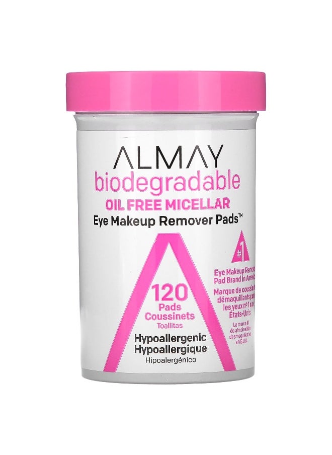 Almay, Eye Makeup Remover Pads, Oil Free Micellar, 120 Pads