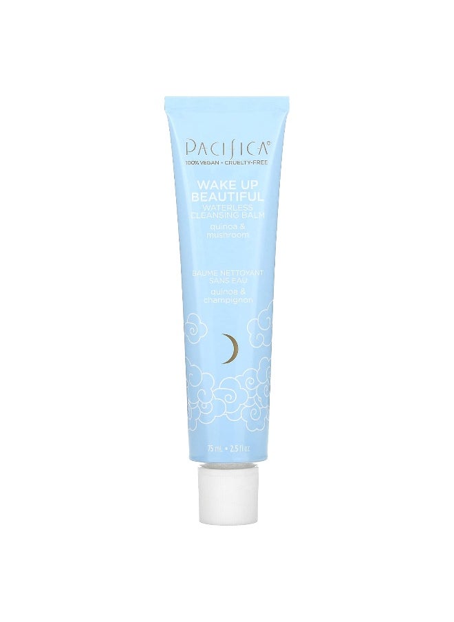 Pacifica, Wake Up Beautiful, Waterless Cleansing Balm, Quinoa & Mushroom, 2.5 fl oz (75 ml)
