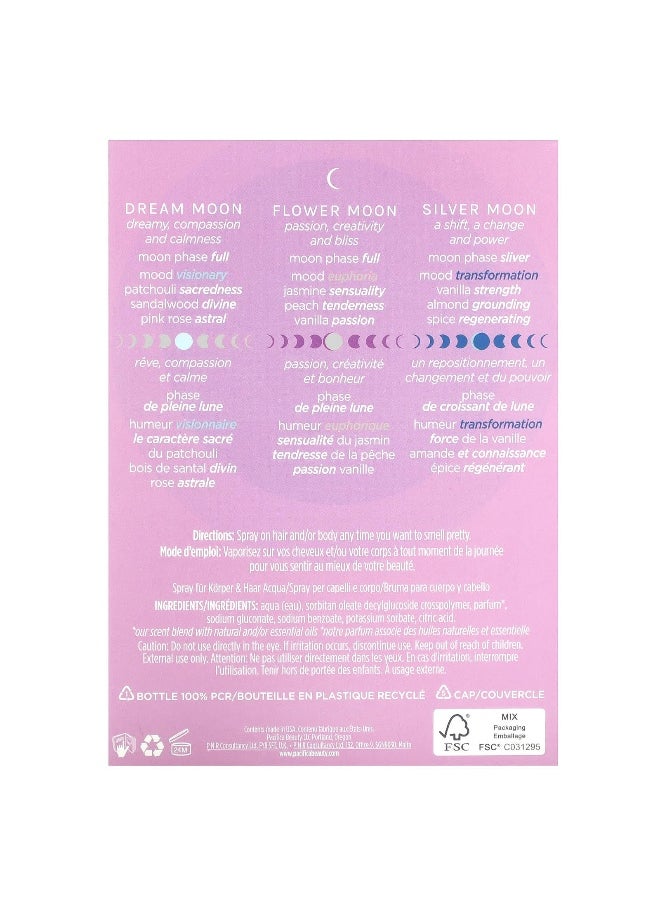 Pacifica, Hair & Body Mists, Moon Mood, 3 Pack, 2 fl oz (59 ml) Each