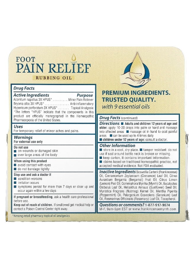 Frankincense & Myrrh, Foot Pain Relief Rubbing Oil, 2 fl oz (59 ml)