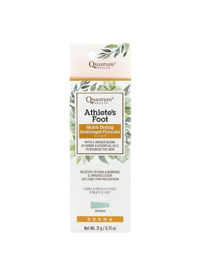 Quantum Health, Athlete's Foot, Quick Drying Antifungal Formula, 0.75 oz (21 g)