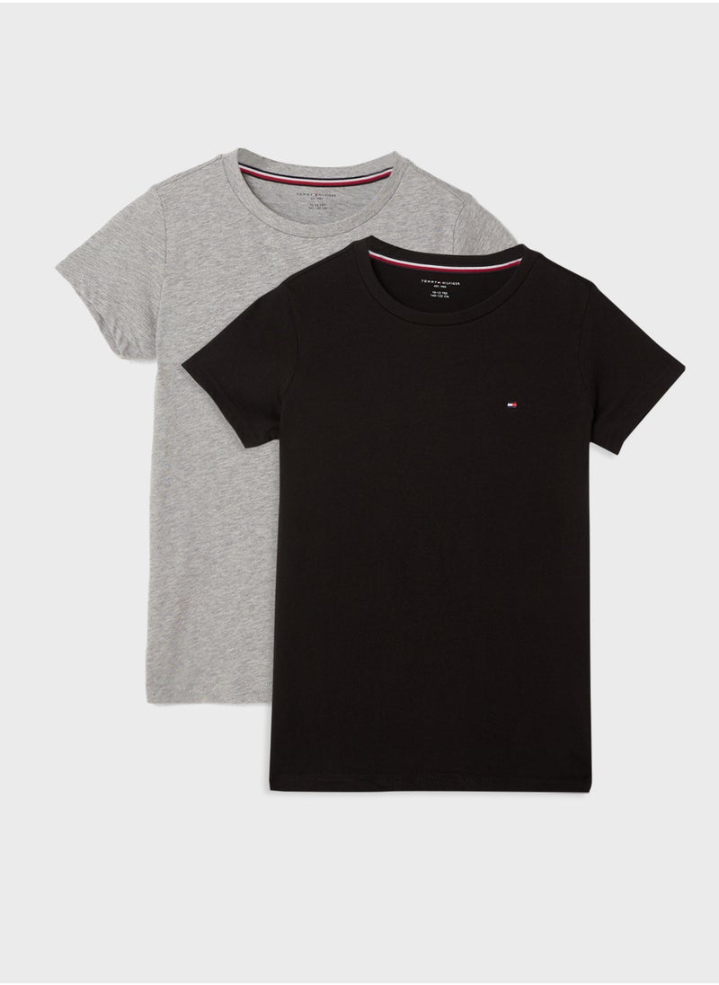 Kids 2 Pack Crew Neck T-Shirt