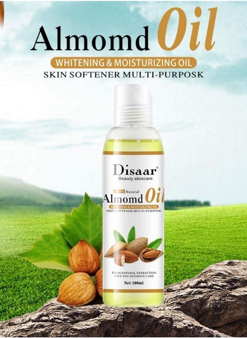 DISAAR BEAUTY Snake Oil Stop Hair Remover Body Face Spray, ure Natural Almond Oil 100ml and Hair Growth Essential Oil GINGER