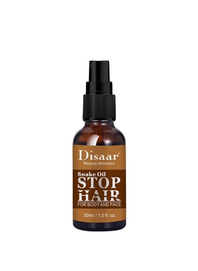 DISAAR BEAUTY Snake Oil Stop Hair Remover Body Face Spray, ure Natural Almond Oil 100ml and Hair Growth Essential Oil GINGER