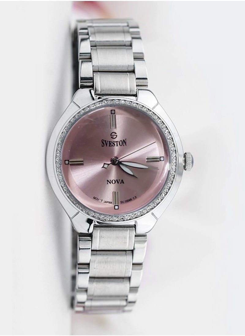 Nova Women's Analog Quartz Silver Stainless Steel Watch SV 19046