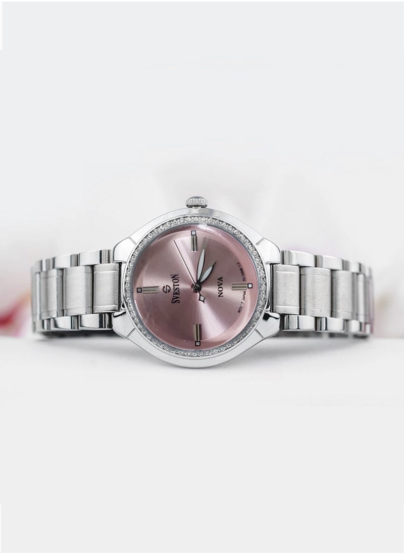Nova Women's Analog Quartz Silver Stainless Steel Watch SV 19046