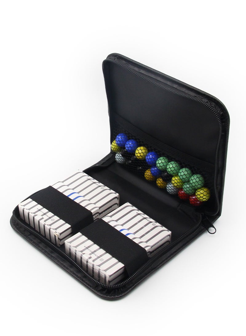Premium JackarooJoker Jackaroo Solid Wood with Bag,Marbles and Plastic Playing Cards for 4-6 players 54 cm