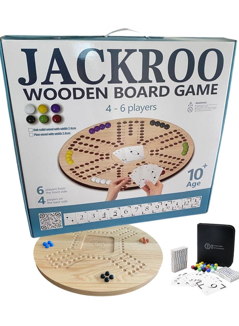 Premium JackarooJoker Jackaroo Solid Wood with Bag,Marbles and Plastic Playing Cards for 4-6 players 54 cm