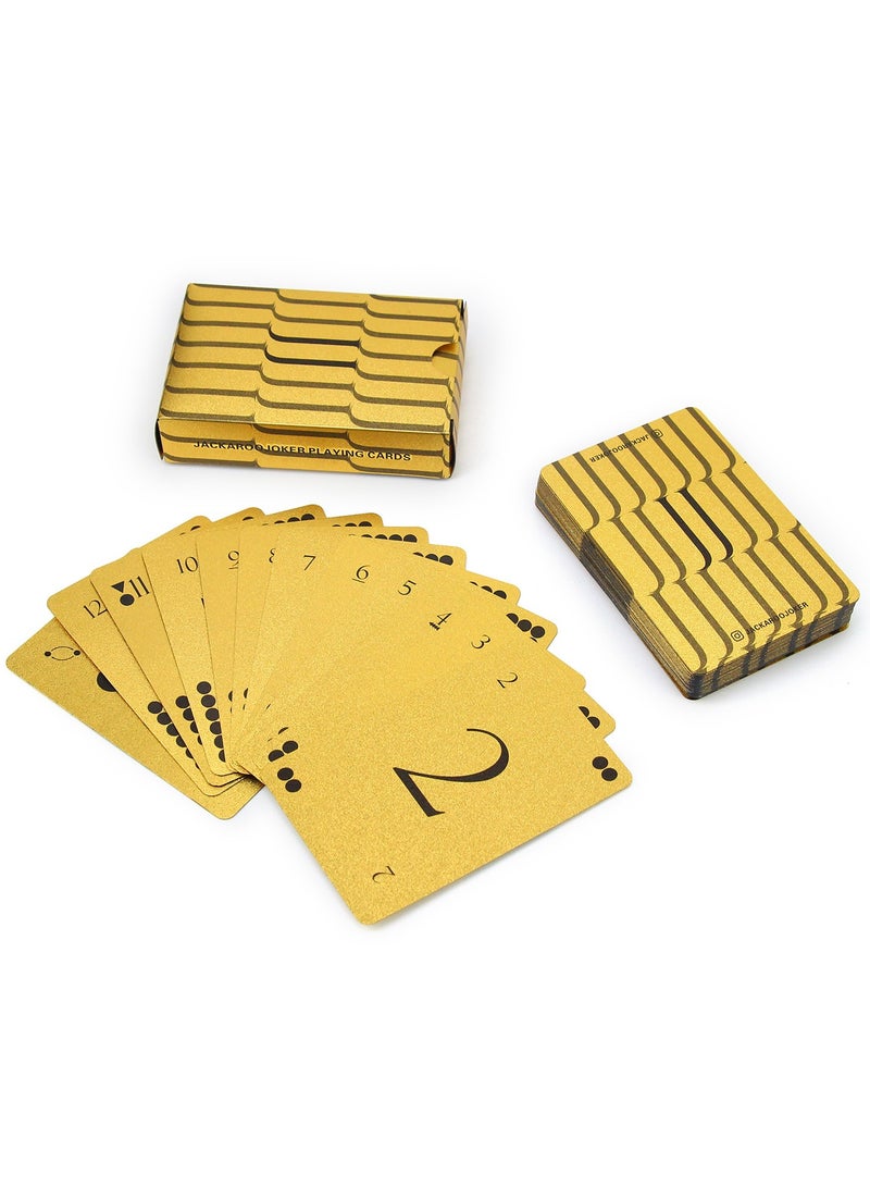 JackarooJoker Solid Pine Wooden Board Game, Double-Sided, 4-6 Players, with Marbles and Cards, Ages 10+ (With Gold Card)