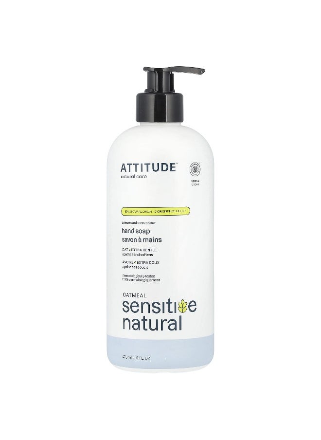 ATTITUDE, Oatmeal Sensitive Natural, Hand Soap, Unscented, 16 fl oz (473 ml)