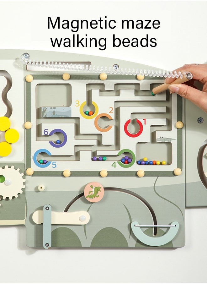 Creative Crocodile Shape Multi-Functional Wooden Educational Toy Board, Stimulate The Fun Of Exploration