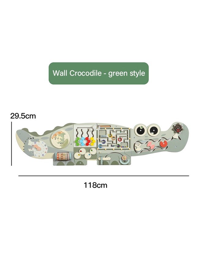 Creative Crocodile Shape Multi-Functional Wooden Educational Toy Board, Stimulate The Fun Of Exploration