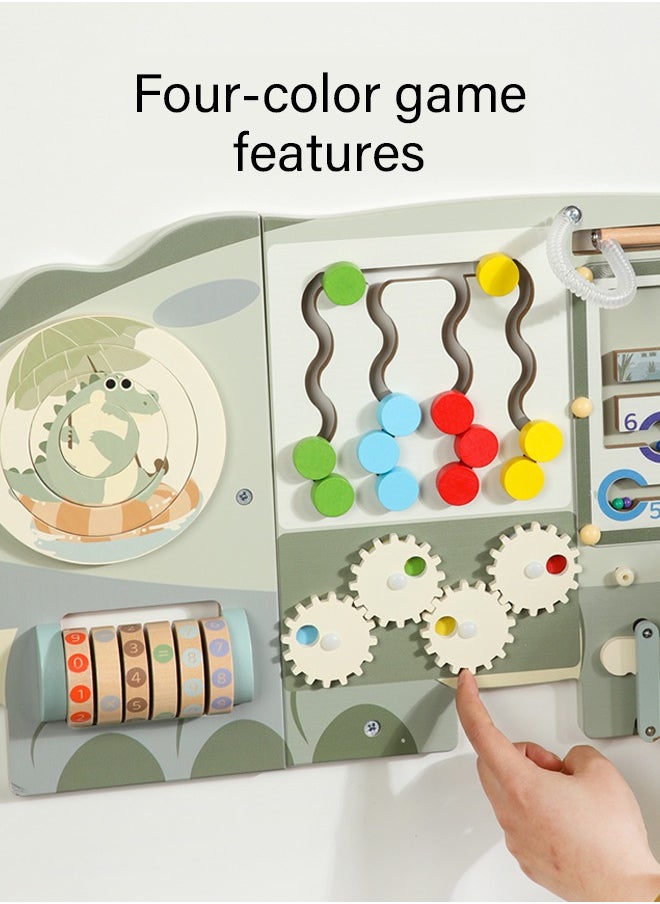Creative Crocodile Shape Multi-Functional Wooden Educational Toy Board, Stimulate The Fun Of Exploration
