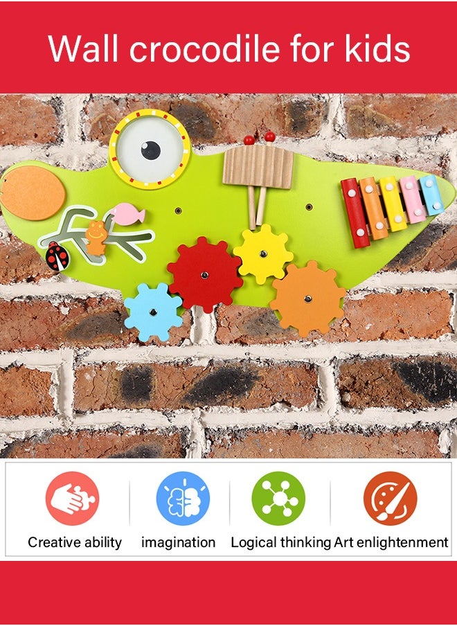 Fun Crocodile Shaped Wooden Early Education Toy Board To Stimulate Your Baby'S Enthusiasm For Exploration
