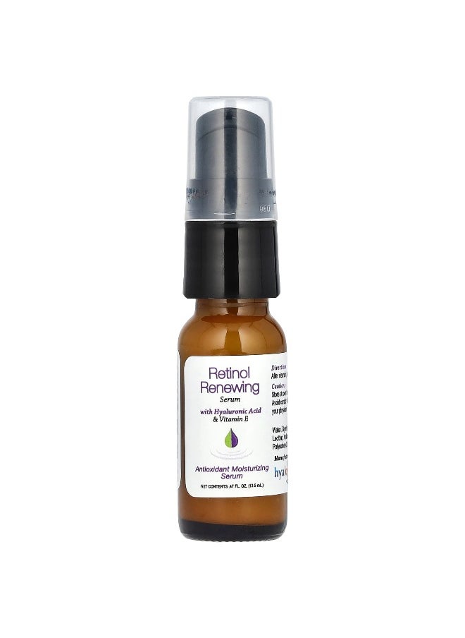 Hyalogic, Retinol Renewing Serum with Hyaluronic Acid & Vitamin E, Fragrance Free, 0.47 fl oz (13.5 ml)