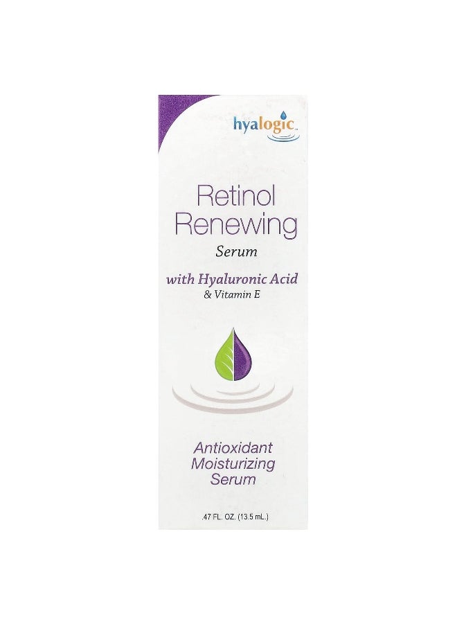 Hyalogic, Retinol Renewing Serum with Hyaluronic Acid & Vitamin E, Fragrance Free, 0.47 fl oz (13.5 ml)